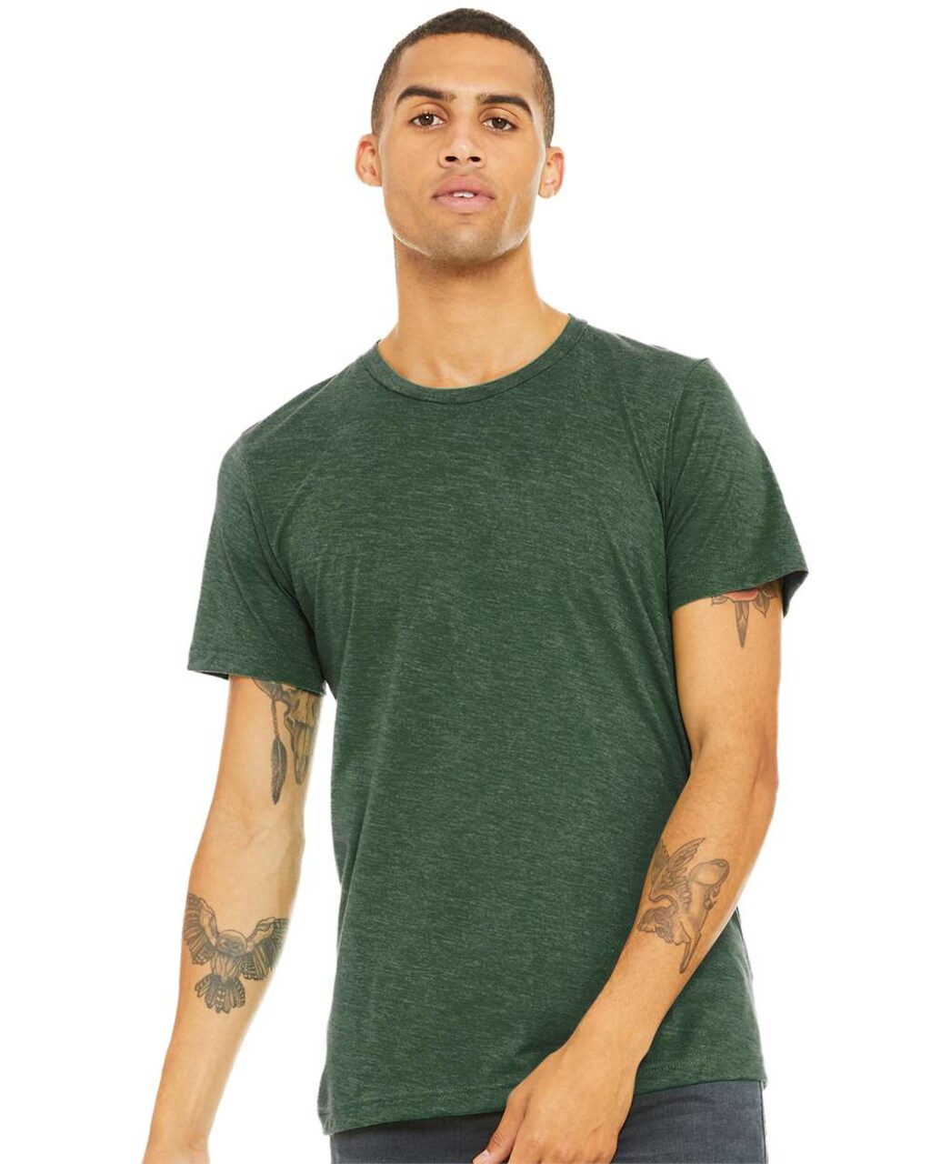 BELLA + CANVAS Triblend Crewneck Short Sleeve T-Shirt for Summer Wear & Custom Print Everyday Tee